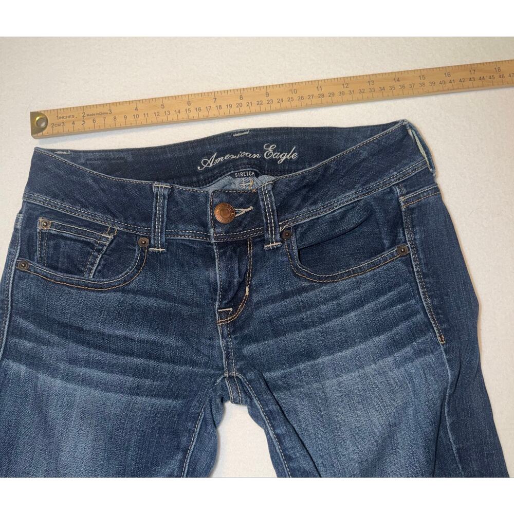 American Eagle women’s stretch slim boot blue jeans - Picture 3 of 13
